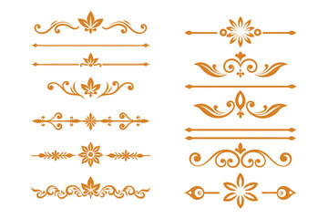 Elegant Golden Divider Ornaments Vector Illustration Set. © MostSharmin