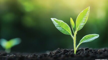 Plant growing in the nature photography