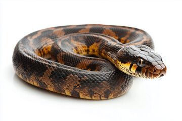 Obraz premium Venomous snake isolated on a white background.