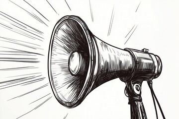 Dynamic Comic Style Drawing of a Megaphone