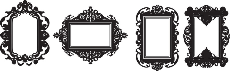 Set frames. Hand drawn vector illustration