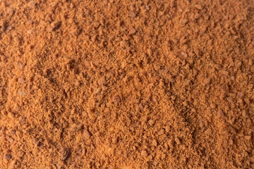 Cacao powder texture. Brown ground background, texture of fertile land.
