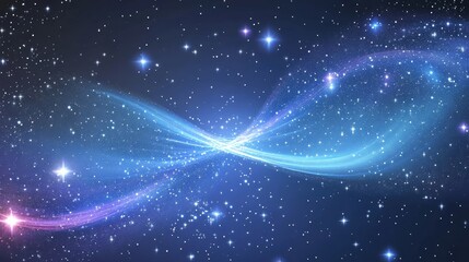Galaxy background with stars wave