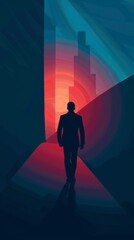 Fototapeta premium Gradient silhouette business background design.