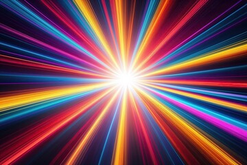 Obraz premium Dynamic Colorful Burst with Radiant Rays of Excitement and Brilliance