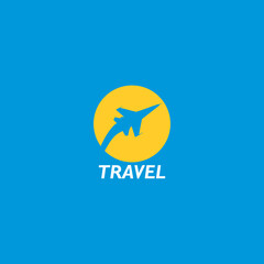 travel travelling vector logo design plane sign