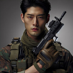 soldier with gun -Generative AI