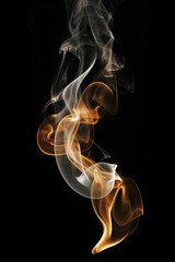 Obraz premium Burning smoke effect black black background chandelier.