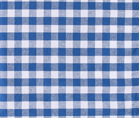 blue and white checkered tablecloth