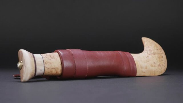 Sami knife with leather and horn sheath
