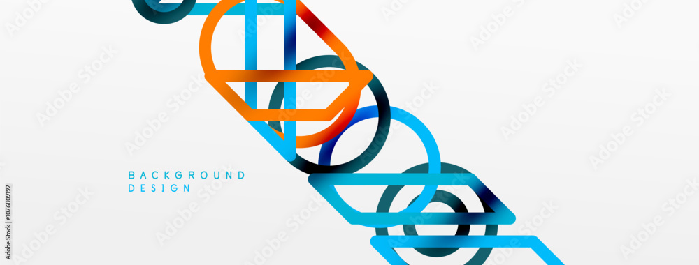 Aufkleber abstract background - colorful circle lines technology or business digital template