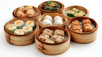 dim sum on white background