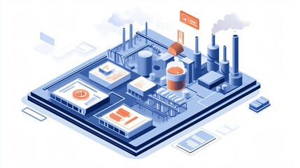 Obraz premium Automating factory systems with real-time data to enhance operational efficiency and minimize resource waste