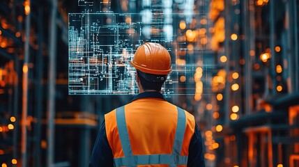 Engineers using AI simulations to visualize and adjust structural integrity before physical construction begins, ensuring safety and efficiency