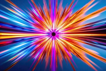 Obraz premium Vibrant Colors Radiating from a Center Point Creating a Stunning Light Display on a Clear Background