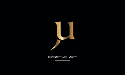 JU, UJ, J, U abstract letters logo monogram