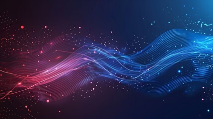 Fototapeta premium Abstract Digital Wave with Glowing Particles