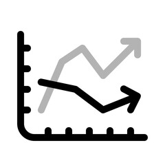 updown graph icon with duoline style, perfect for user interface projects