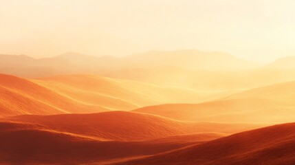 Obraz premium Autumn hills at dawn with a soft glow of orange and gold across the landscape