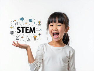 Enthusiastic Child Engaging in STEM Education