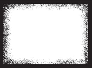 A black and white grunge  rectangle frame vector design, A vintage grunge square frame design with black and white paint, A grunge frame design for your photo, 