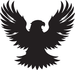 Obraz premium Eagle Silhouette Vector Art on White Background - Majestic Bird of Prey Icon Design