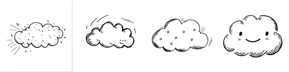 Cloud chat bubble doodle icon design for chatting