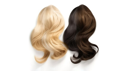 Fototapeta premium Wonderful Hair extensions, materials and cosmetics, hair care, wig. Hairstyle