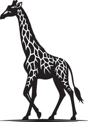 Naklejka premium Giraffe Silhouette Vector Art on White Background - Elegant Safari Animal Icon Design