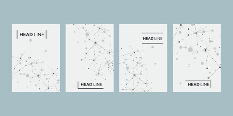 Chemist connection structure. Vector background with molecule structure. Layout template design for leaflet, powerpoint, booklet