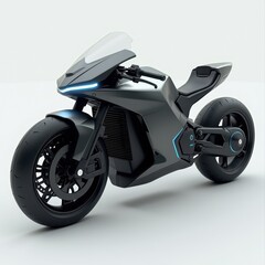 Isolated red sport motorcycle with chrome accents, ready for a high-speed ride