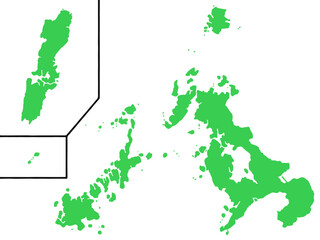 少しゆるい長崎県地図 フチなし 九州地方