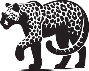 Leopard Silhouette Vector Art on White Background - Sleek Wild Cat Icon Design

