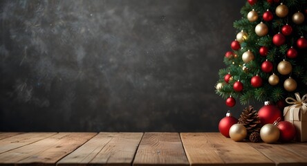 christmas time and desk of free space for your decoration.