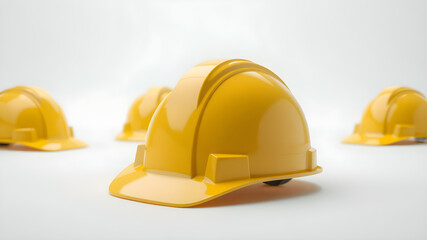 Fototapeta premium yellow safety hat isolated on white background.3d render.