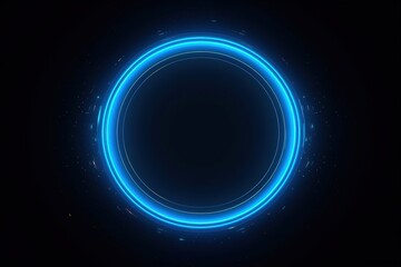 Obraz premium Futuristic Abstract Background with Glowing Blue Circular Light Effect on Dark Surface, Ideal for Technology, Digital, or Science Themes