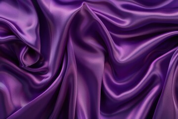 Obraz premium Draped Purple Satin Fabric with Soft Waves and Shimmering Texture