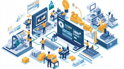 Obraz premium Implementing real-time data systems to optimize labor allocation and minimize operational inefficiencies in factories