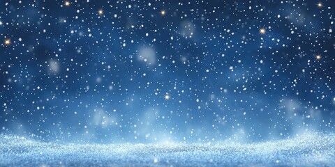 Obraz premium Magical Winter Wonderland with Falling Snowflakes in a Glistening Blue Background Creating a Serene and Tranquil Atmosphere for Holiday Celebrations or Seasonal Themes