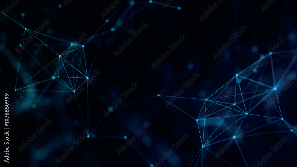 Poster abstract background with connecting dots and lines. network connection structure. plexus effect. 3d 