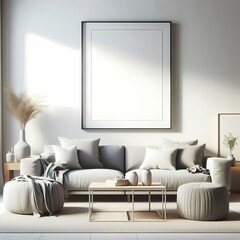 Contemporary Living Room Design with Wall Poster Display"