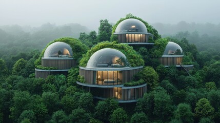 Obraz premium Designing climate-adapted animal habitats in futuristic sanctuaries for enhanced resiliency and adaptation