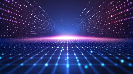 Obraz premium Modern AI-themed background in dark blue gradient with soft, integrated tech elements like lines and data points, designed for eCommerce presentations