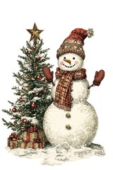 Snowman christmas snowman illustration.