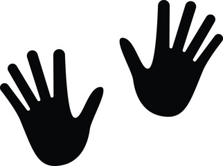 Two Hand Print Vector Silhouette