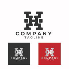 Letter H logo round square 