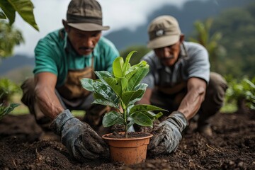 Fototapeta premium High-altitude reforestation strategies enhance climate resiliency and environmental sustainability