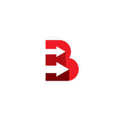 Fototapeta premium Letter B and Arrow Logo Design. B Icon Vector