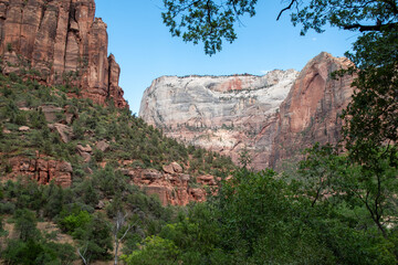 Zion National Park, view at mountain during Kayenta trail hike