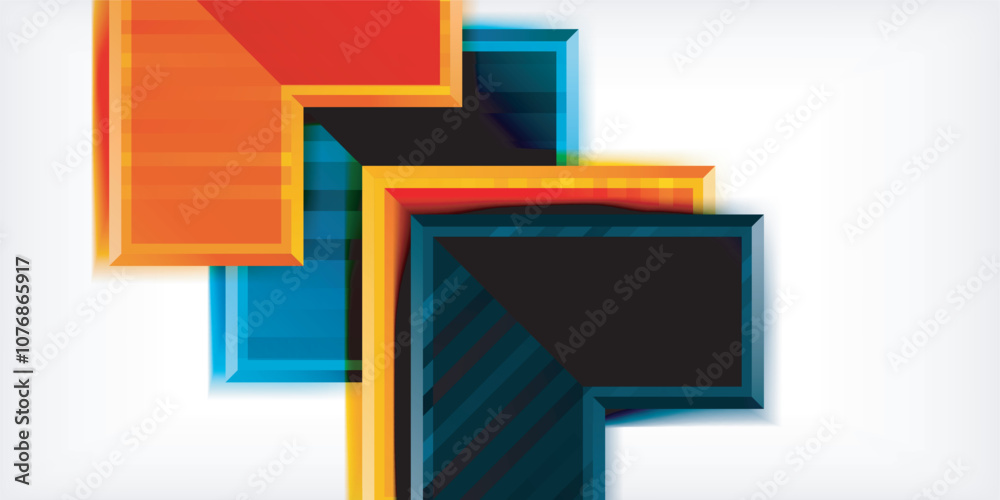 Aufkleber Arrow symbols created with 3d effects and line texture geometric abstract background